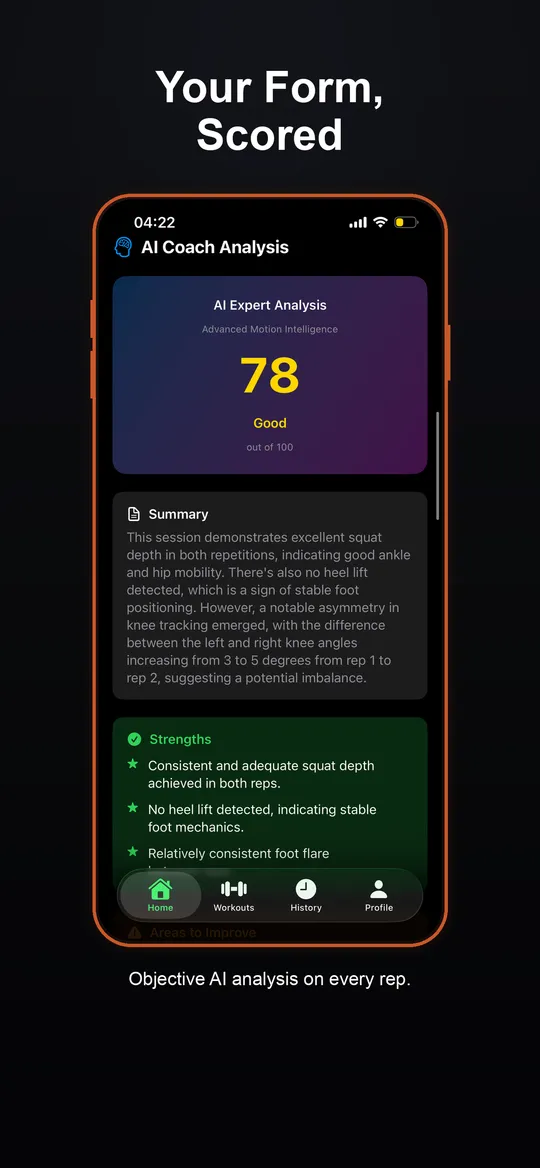 FormLens form score on every rep